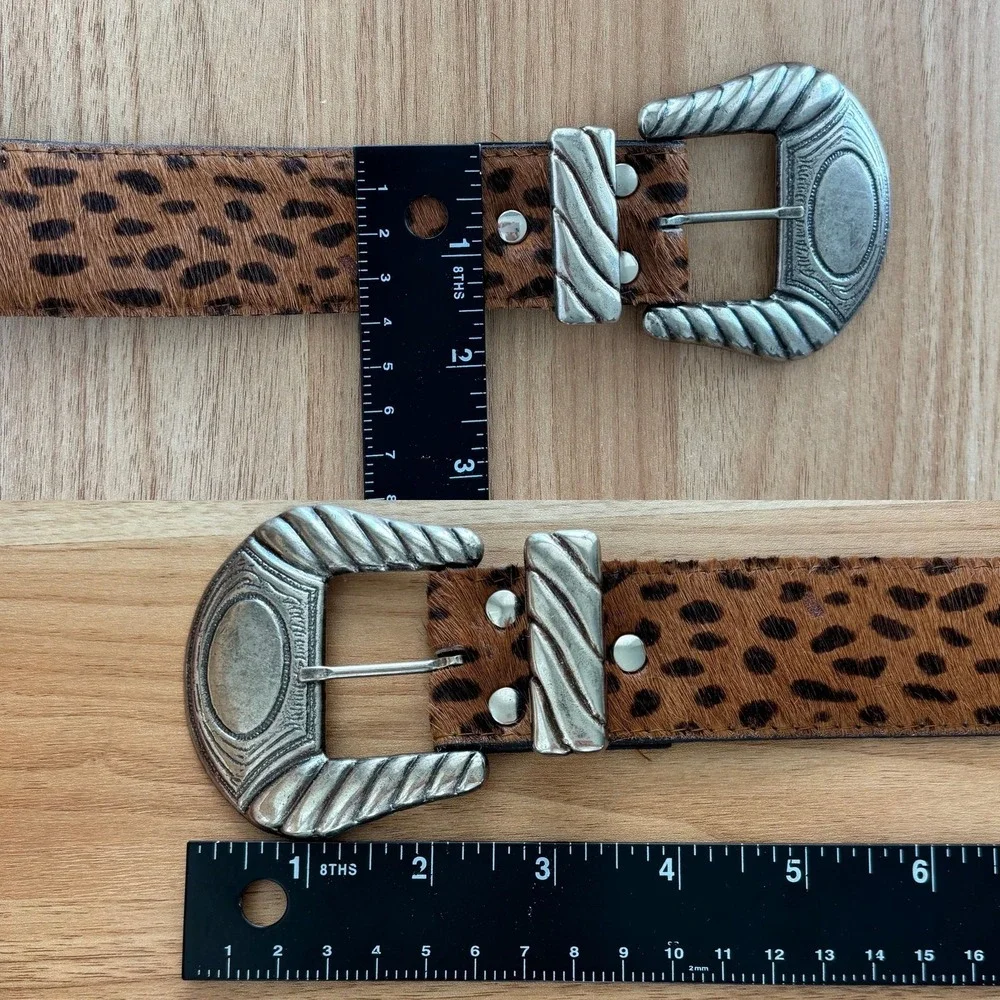 Vintage L. Chessler Leather Belt Silver Buckle Western Cowgirl Size SM
